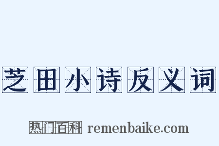芝田小诗反义词是什么意思的图片